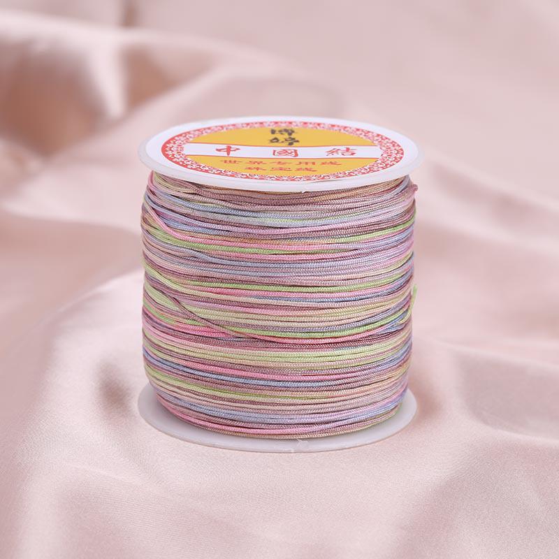 Colorful Gradient Handcrafted Bracelet Rope with Jade Hue - 100m Braided DIY Cord for Pendants