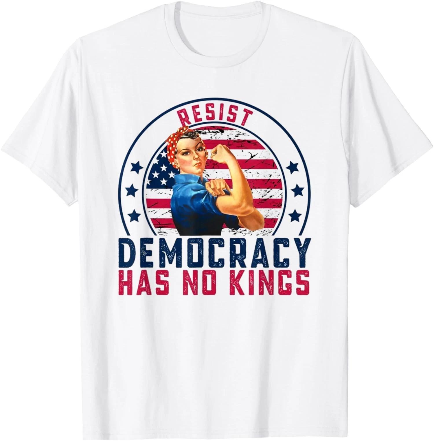 Resist Democracy Has No Kings Vintage Patriotic Unisex T-Shirt XXXXL
