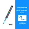 3Pcs Acrylic White/Black/Red/Blue Marker Brush Pens Art Markers for Rock Painting Stone Glass Wood Fabric Metal Tire Canvas