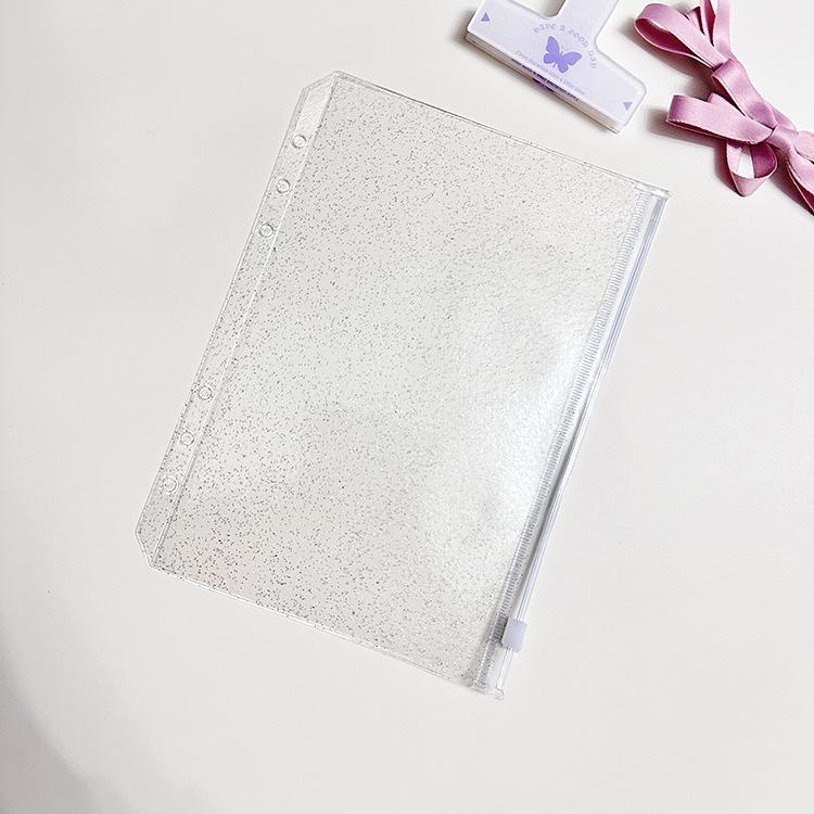 A5 A6 A7 M5 Glitter Binderhoezen Binder Ritssluiting Mappen Voor 6-rings Notitieboek Binder Waterdichte Pvc Blad Documenten Opbergzak