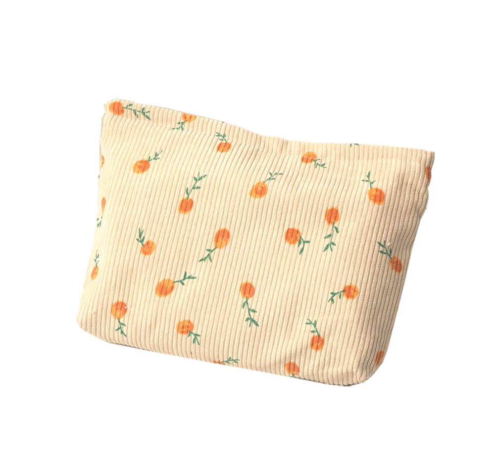 Clapoyis Large Capacity Square Makeup Pouch with a Cute Floral Print Women's