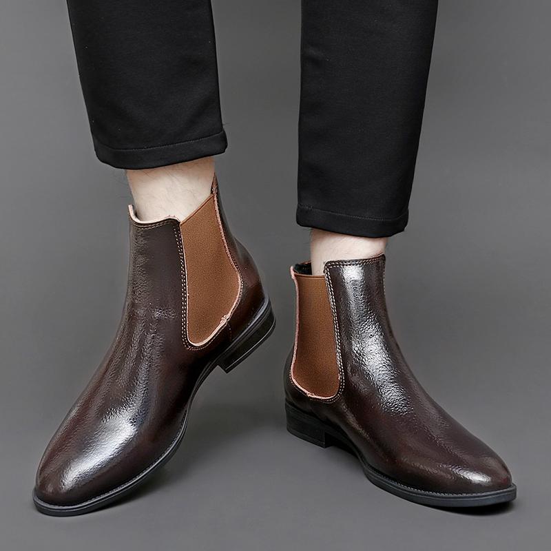 Winter Men Business Chelsea Boots Men Casual Comfortable and Fashionable Pointed Brand Boots Banquet Boots Men Sizes 38-46