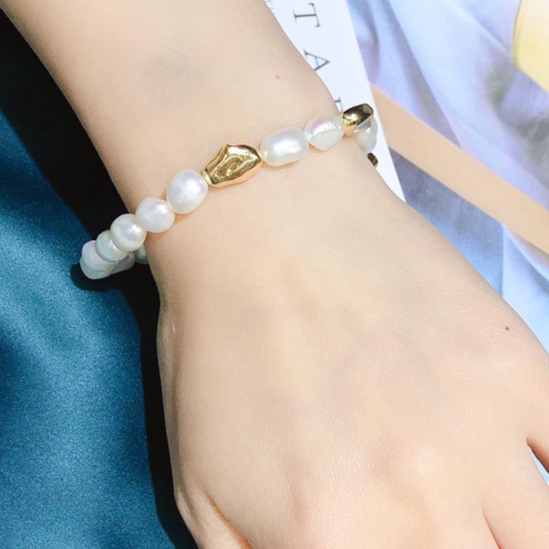 Zhuji Freshwater Baroque Pearl Bracelet - Elegant French Style Women's Gift