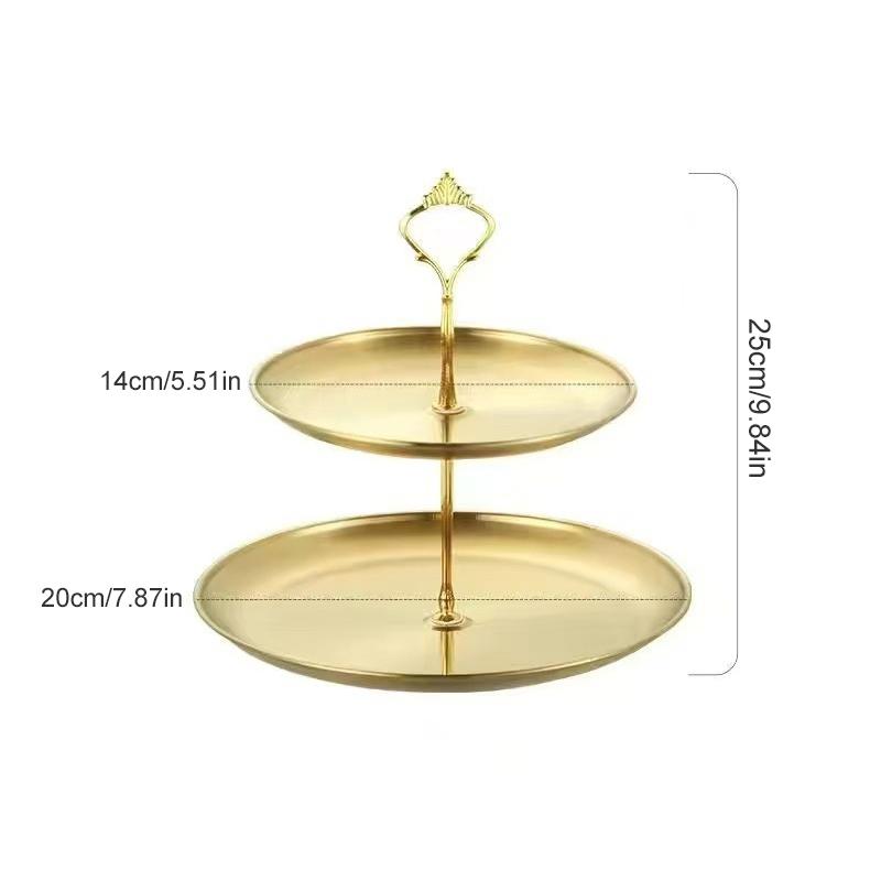 2/3Layer Stainless Steel Cake Tray, Cake, Snack Plate, Birthday, Wedding Party Dessert Stand, Table Dessert Display Stand