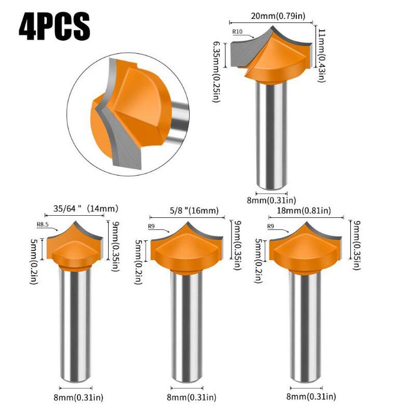 8mm Shank Woodworking Router Bit Set Tip Engraving Knife Door Plate Knife Numerical Control Engraving Machine Tools