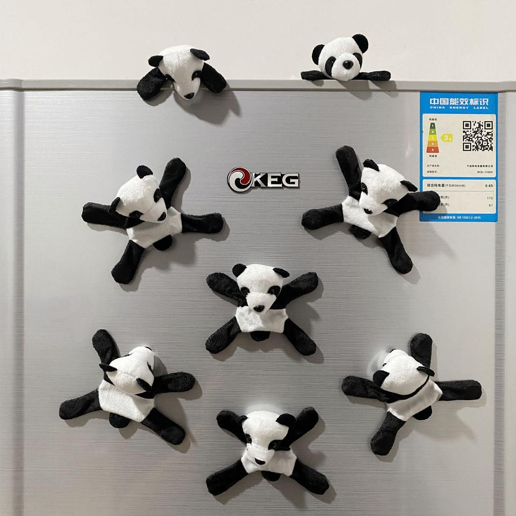 3PCS Red Panda Plush Refrigerator Sticker Animal Doll Magnet Convenience Sticker Cute Creative Home Commemorative Gift