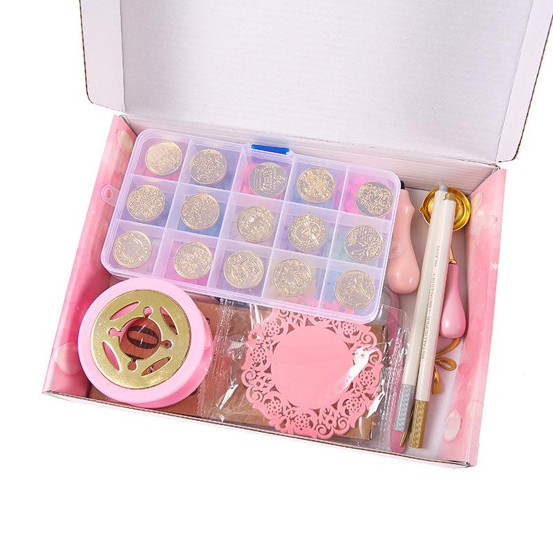 Luxury Student Wax Seal Stamp Set: Includes Seal Head, Melting Pot, and Stamp Spoon.