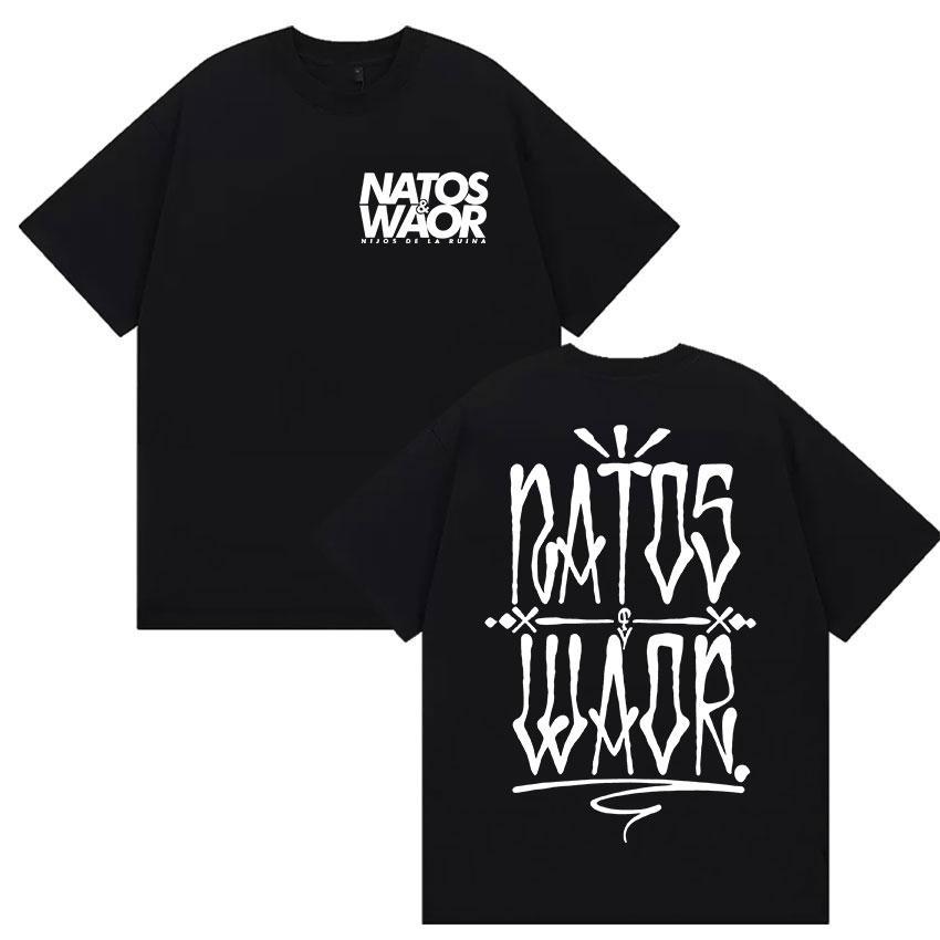Rapper NATOS WAOR Tour 2025 Merch Graphic T Shirts Unisex Street Punk Hip Hop Short Sleeve Tshirt Unisex Retro Style Clothing Tees
