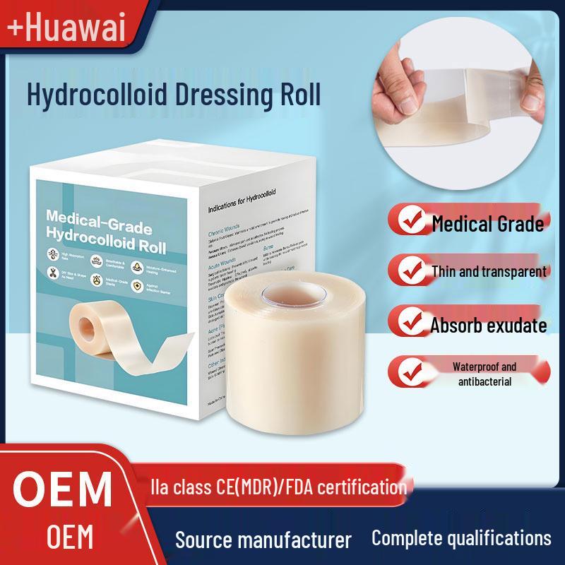 Rolo de Curativo Hidrocoloide Impermeável 1,5m: Adesivo Transparente para Acne e Curativo de Pele Artificial.