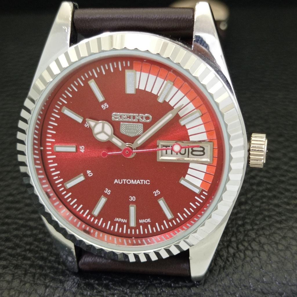 JAPAN VINTAGE REFURBISHED SEIKO 5 AUTOMATIC 6309A MENS RED DIAL WATCH A440707-4 Sk-a440707