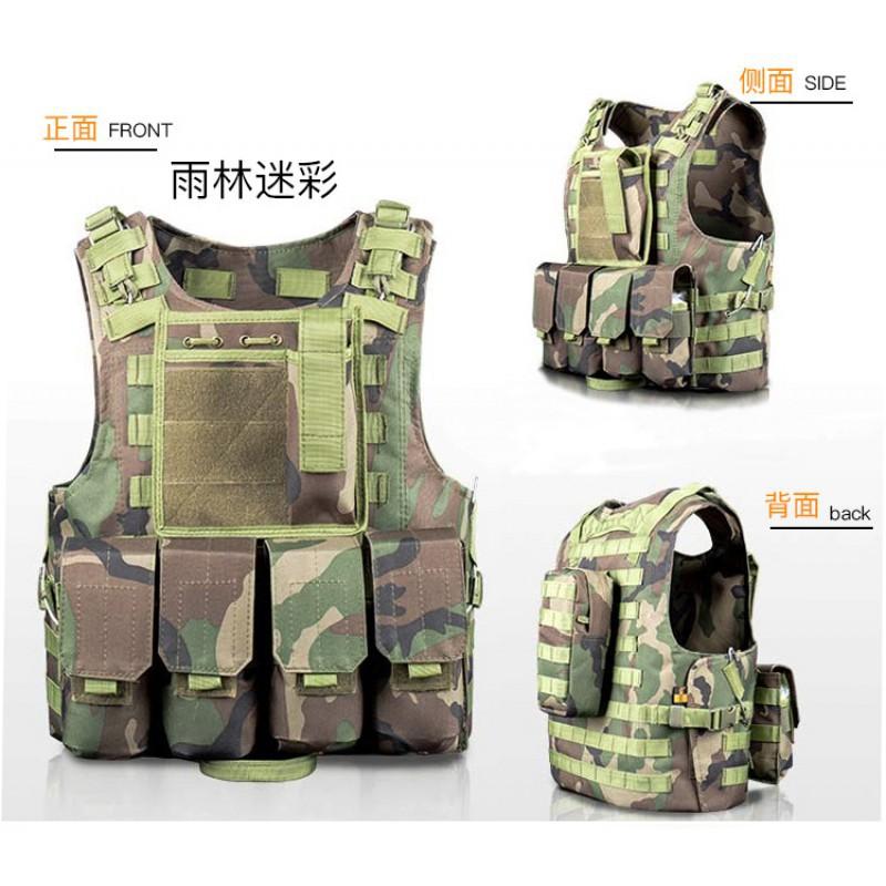 Vest Camouflage Multi-functional Stab-resistant Suit Steel Wire Quick-release Amphibious Three-level Armor Lightweight