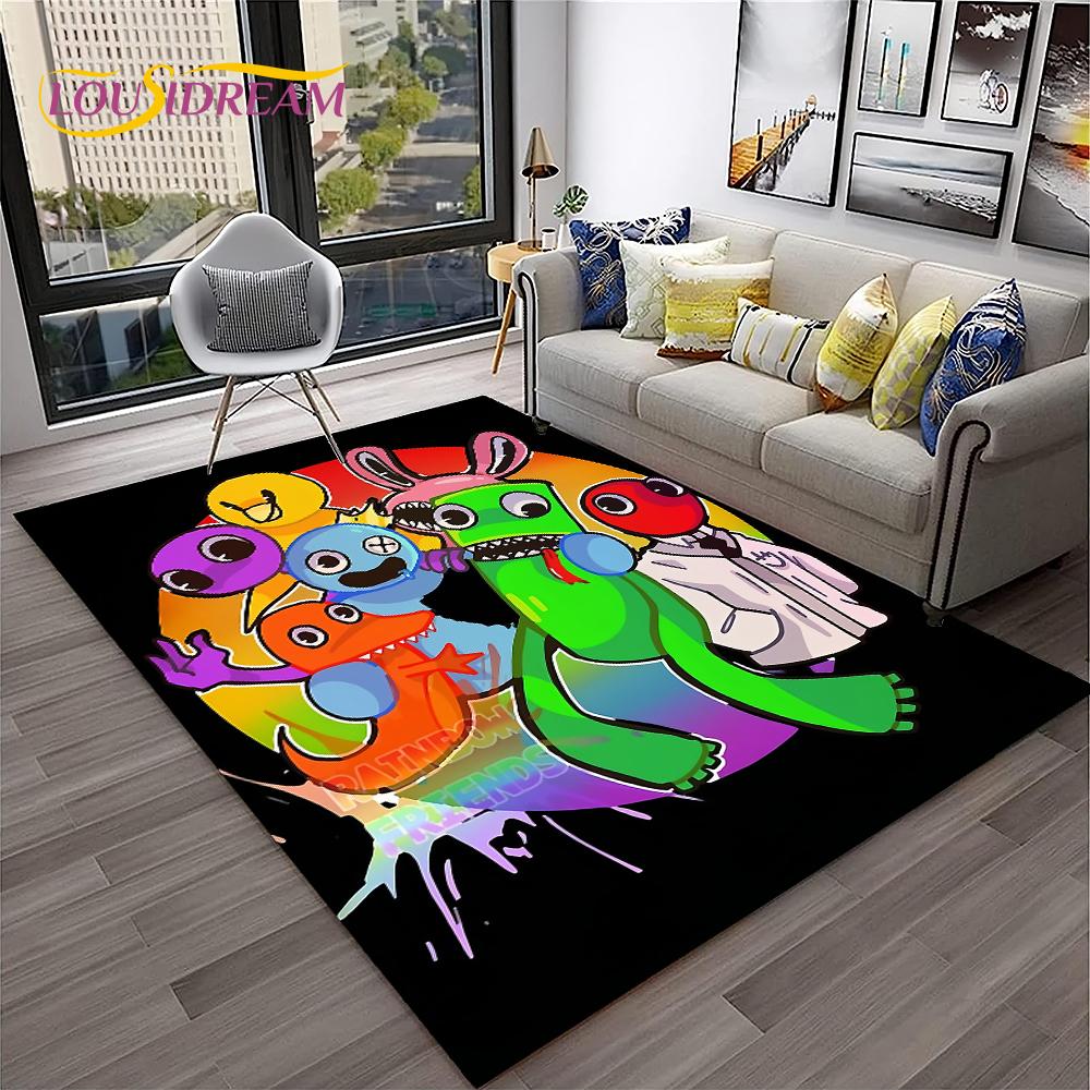 Game R-Rainbow Friends Cartoon  Area Rug,Carpet for Home Living Room Bedroom Sofa Doormat Decor,kid Play Non-slip Floor Mat Gift