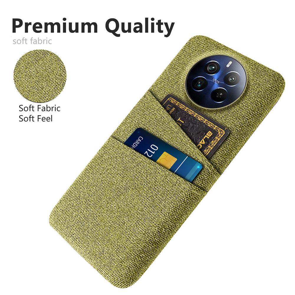 Dla Realme 12 Pro 5G/12 Pro+ 5G Etui Tekstura materiału Odporna na zarysowania Powłoka telefonu z podwójnym uchwytem na karty