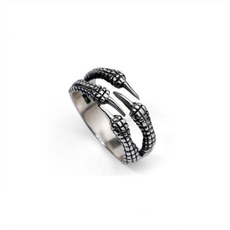 10pcs Punk Rings Dragon Claws Silver Color Fashion Jewelry