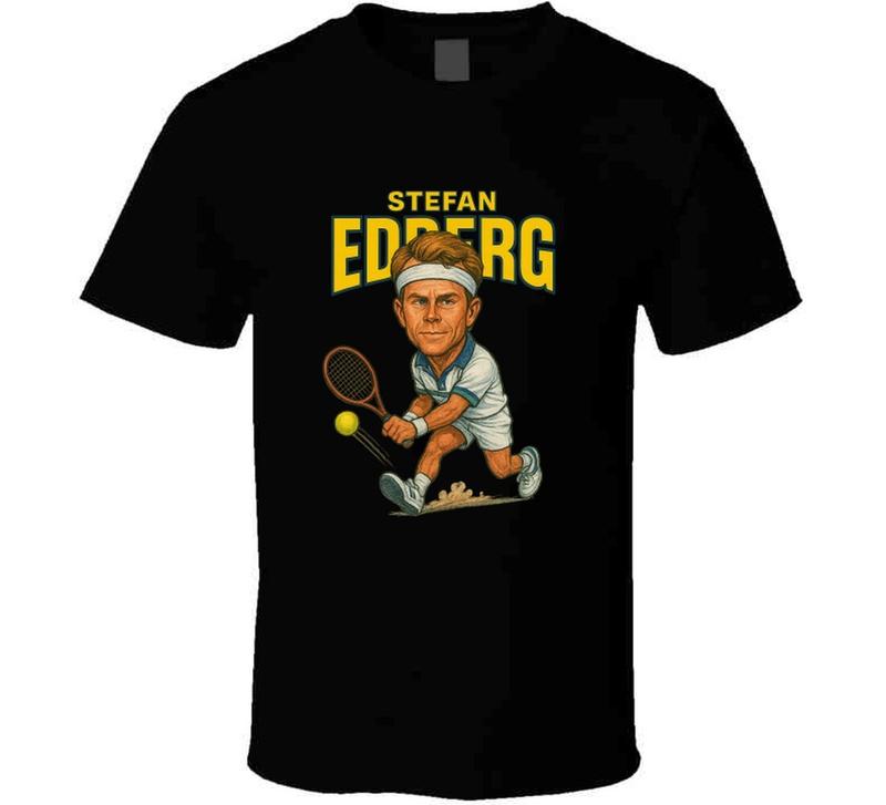 Stefan Edberg Retro Tennis Legend Caricature Unisex T-shirt