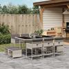 VidaXL 11pcs Garden Dining Set with Grey Cushions Poly Rattan 3278098