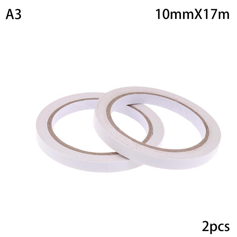 2Rolls 17M Double Sided Tape Strong Double Faced Powerful Hand Tearing Adhesive Tape For Mounting Fixing Pad Sticky Paper