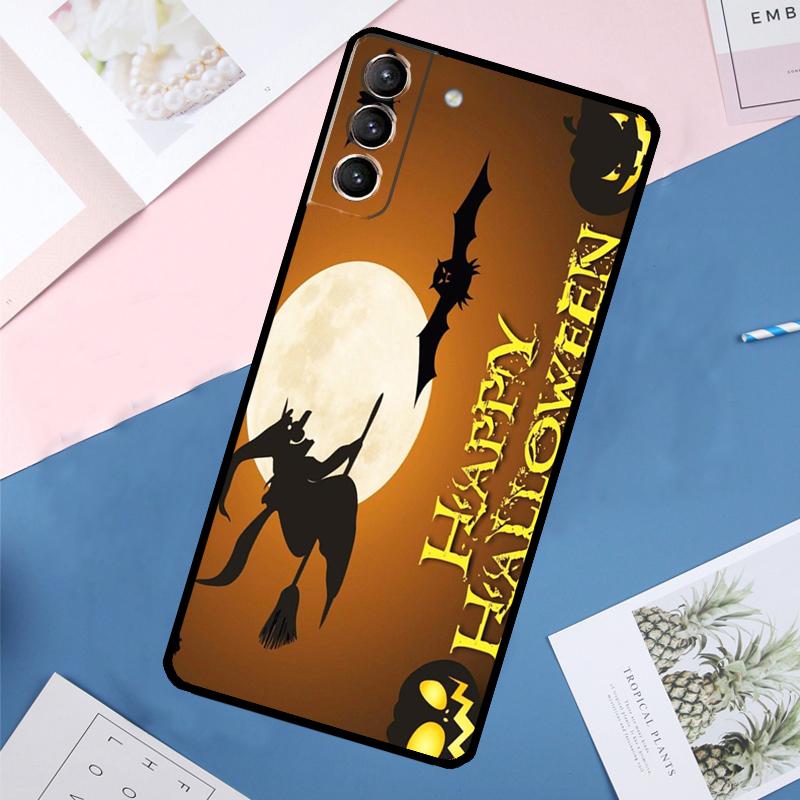 Halloween Moon Witch Horror Case For Samsung Galaxy S25 Ultra S21 S22 S23 S24 Ultra S9 S10 Plus S20 FE S25 FE Back Cover