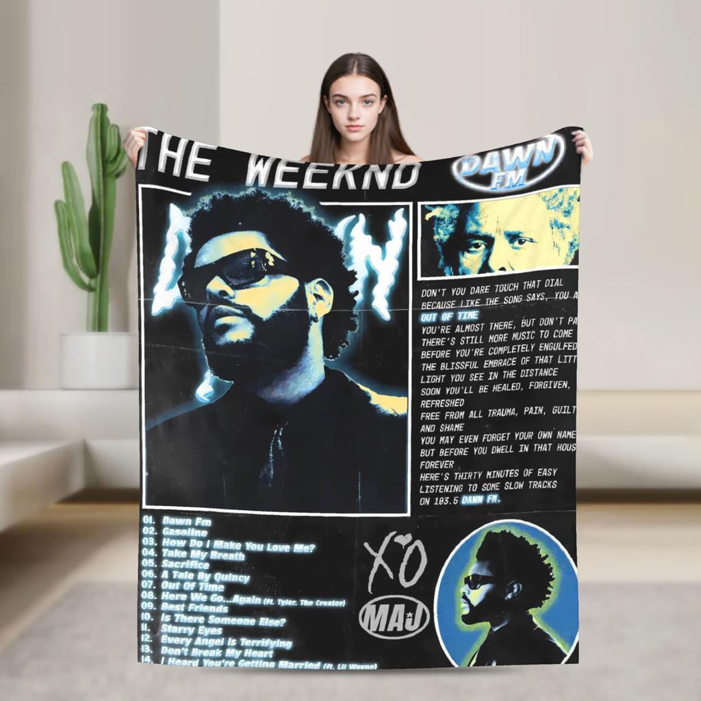 The Weeknd XO Album Flannel Blanket  Super Warm Throw Blanket for Home Decor Camping Pattern Bedspread Sofa Bed Cover