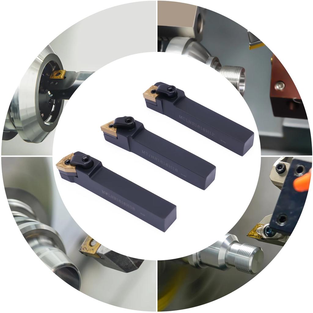 33pcs Lathe Tool Kit, Carbide Turning Set with Indexable Holders & Blades, Includes 3 Tool Holders, 4 Hex Keys for Metalworking