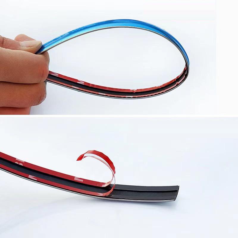 3M/5M Chrome Moulding Trim Car Door Protector Stickers Strip Bumper Grill Car Anti-Collision Tape Door Edge Guard Plate