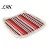 Cotton Linen Pads for Hard Chairs Chair Pad with Ties, Striped Plaid Mat Lightweight Seat Mats Lace Trim, Breathable Dining Office