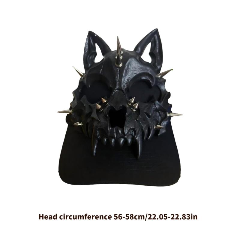 Gothic Wolf Face Baseball Hat for Adults with Adjustable Cotton Style, Party Wear, Photo Use, and Dark Looks