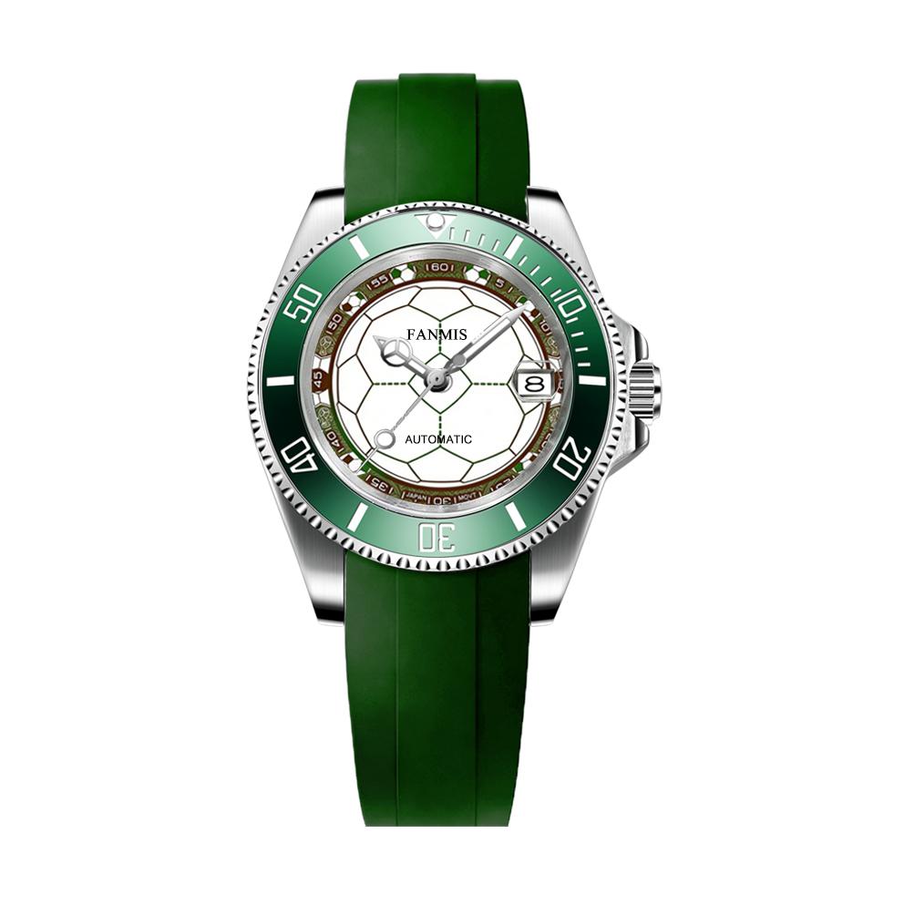 Custom logo Watch Automatic NH35 Movement Custom Watch Soccer Ball Dial Watch Casual Waterproof Sports for Football Fans NH35 Movement