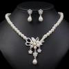 Pearl Necklace and Earring Set for Women Fake Pearls Imitation Beaded Collar Necklaces Prom Bridesmaid Costume Wedding Jewelry Accessories