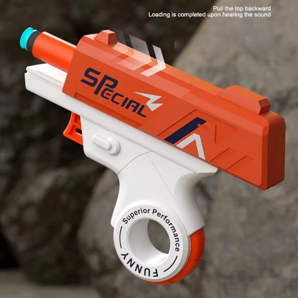 Mini Shell Soft Bullet Launcher Toy Gun Manual Loading Stress Relief Toy Shooting Relax Outdoor Birthday Gift for Boy Adult