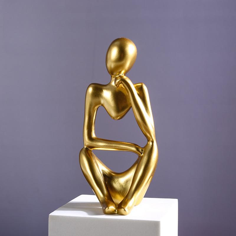 1pc Thoughtful Character Statue Ornament Decorative Figurine Office Desk Decoration Art Sculpture Gifts Home Decor Accessories