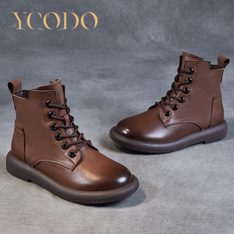 Bequeme Marton-Stiefel aus Naturleder für Damen im Herbst und Winter, lässiger Stil für Mädchen und Studenten