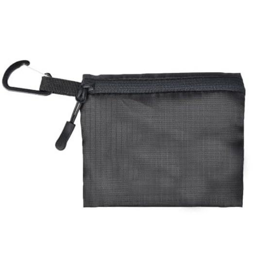 Yullmu mini pouch card case carabiner climbing lightweight waterproof travel bag-in-bag (black)