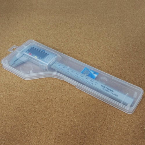 Waves Digital Caliper with Case, Battery Included, 150mm/0.1mm, Lightweight, DIY Carbon Fiber (Silver)