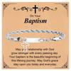 Trendy Cross Cuban Chain Bracelet for Men,Christian Religious Baptismal Bible Chain Wristband,Gift Card for Son Dad