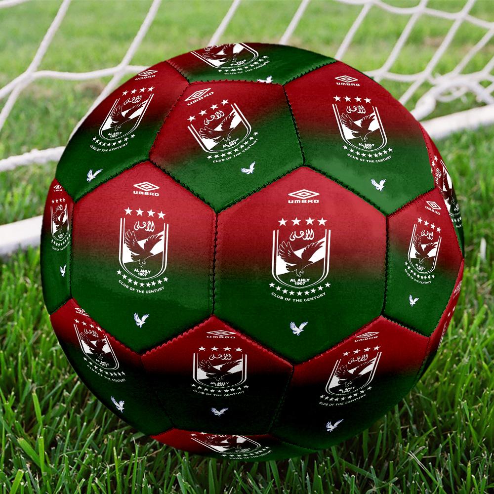 Pallone da Calcio Indoor Al Ahly Misura 5 Colorato Per Tutte le Età Cucito a Macchina PVC Pronto per la Competizione Resistente Alto Rimbalzo