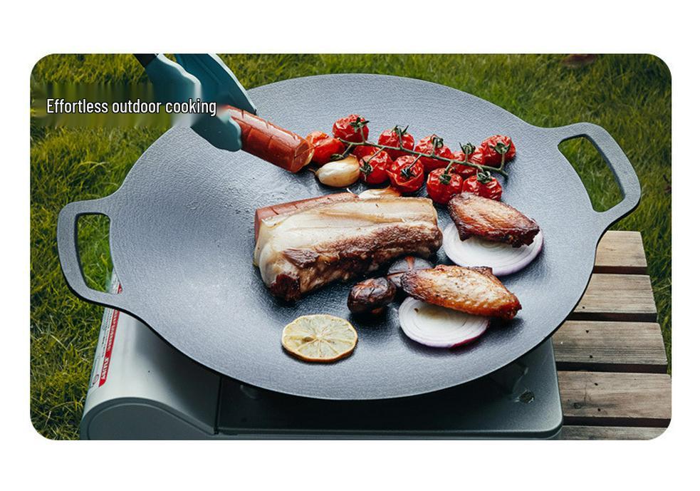Portable Multi-Functional Non-Stick Maifan Stone Outdoor BBQ Camping Pan