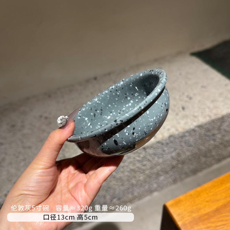 Брызги чернил Ретро Простая тарелка Керамическая салатница Тарелка для стейка Ретро Тарелка для пасты Бытовая Западная Десертная посуда