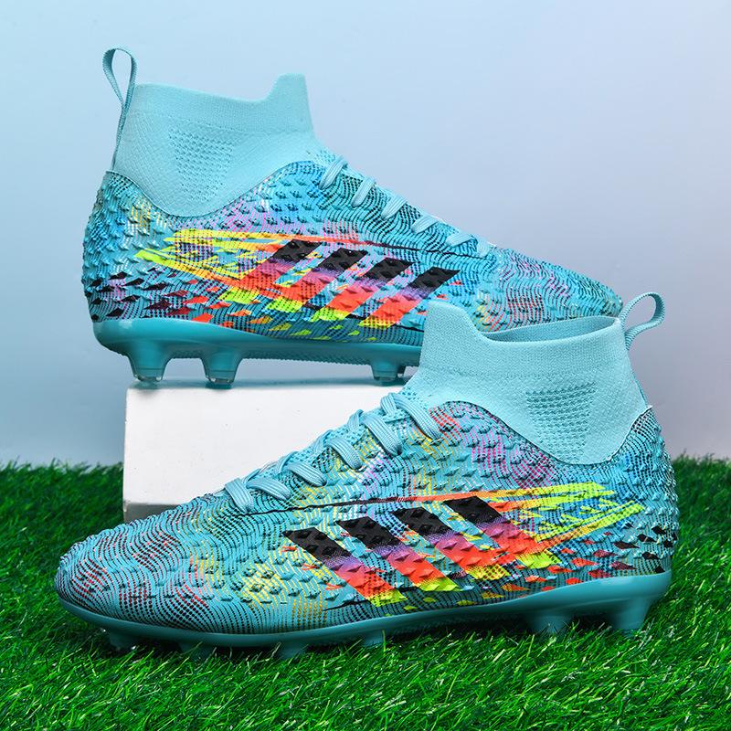 New High-top Football Shoes Artificial Flat AG Spikes Boys and Teenagers Student Training Sports Shoes