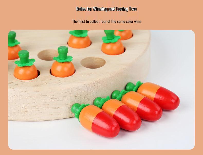 Children's Educational Carrot Mushroom Memory Chess Game: Enhances Focus & Parent-Child Interaction