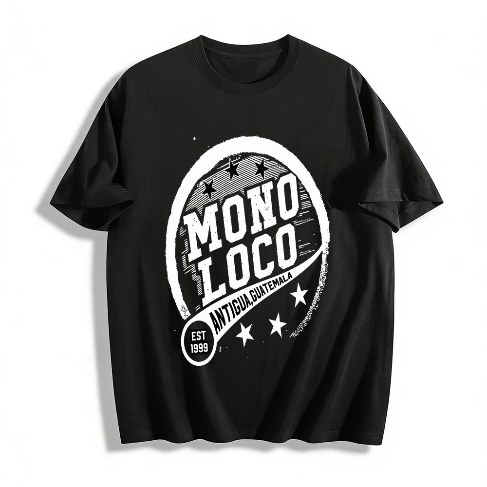 Vintage Antigua Guatemala 1999 Mono Loco Graphic Casual Tee Pure cotton T-shirt XXS