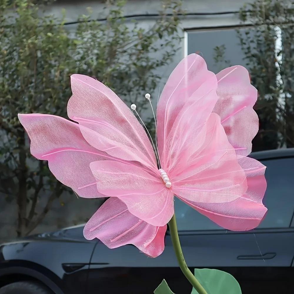 50cm Simulation Butterfly 3D Wedding Decoration Handmade Floral ArrangementDecoration Hollow Large Hanging Gauze Fake Butterfly