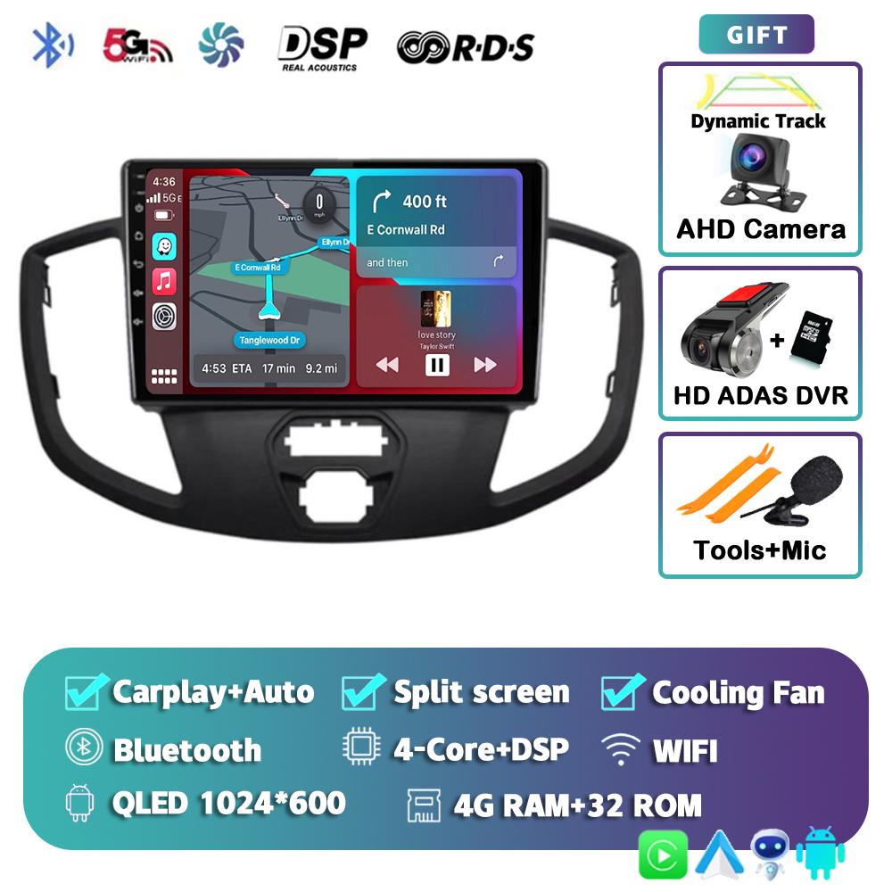 Android 14 Carplay Auto Car Radio For Ford Transit 2015 2016 2017 2018 Multimedia GPS Navigation Player Video Stereo WIFI+4G DSP