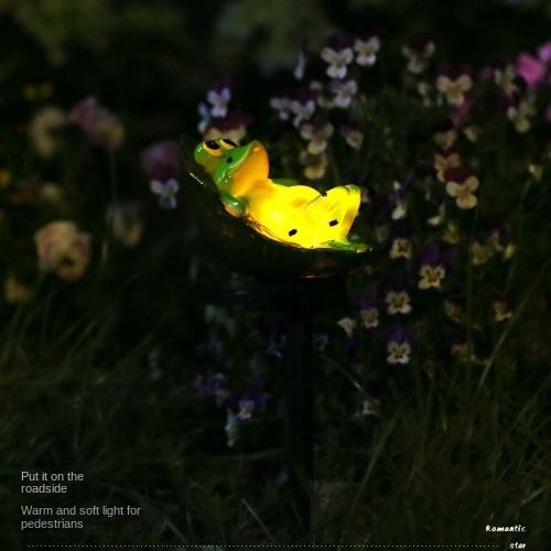 New Simulated Animal Solar Lamp Garden Garden Frog Resin Lamp Landscape Decoration LED Floor Insert Lamp