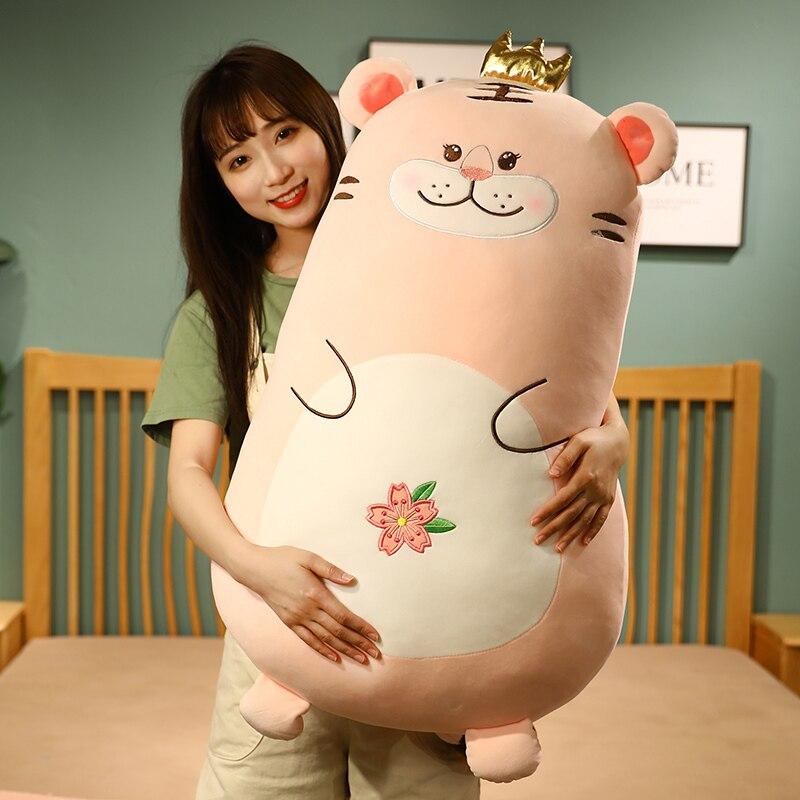 Lovely Crown Tiger Plush Toys Stuffed Soft Cute Animal Kawaii Pillows Sleeping Cushion For Kids Baby Birthday Gift