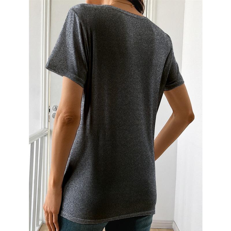 Fashion Letter Anime Print Women'S Round Neck Short-Sleeved T-Shirt, Easy Design, Comfortable and Fashionable, Suitable for Daily Casual All-Match,