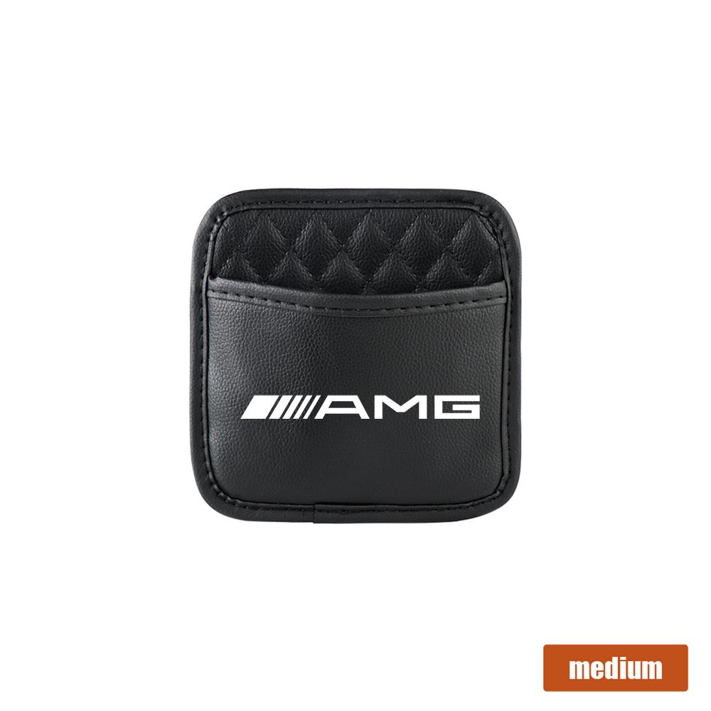 1pcs Leather Car Seat Storage Hanging Bag With Adhesive Storage Pocket For AMG W108 W124 W126 W140 W168 W169 W176 W177 W190 W201