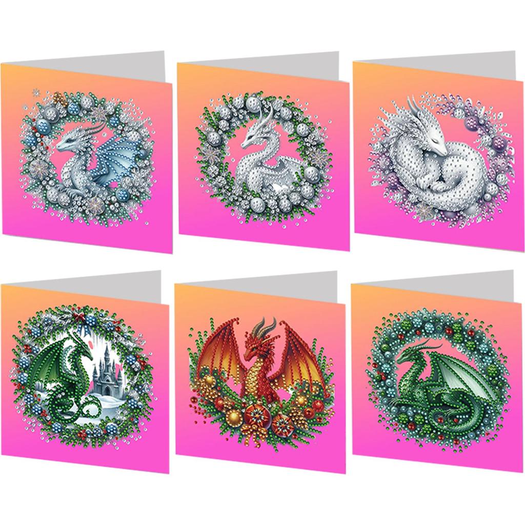 12Pcs Christmas DIY Diamond Art Greeting Cards with Envelopes Diamond Art Painting Greeting Card Kit for Holiday Blessings
