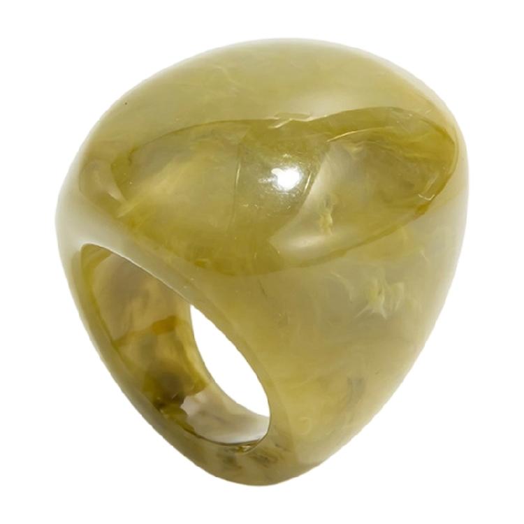 Marbled Effect Resin Art Rings Curved Wide Band Design Safe Construction Stackable Fashion Accessory Resin Texture