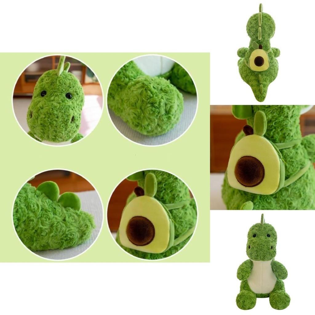 Cute Green Plush Avocado Backpack Toy For Kids Soft And Fluffy Dinosaur Stuffed Animal Pillow